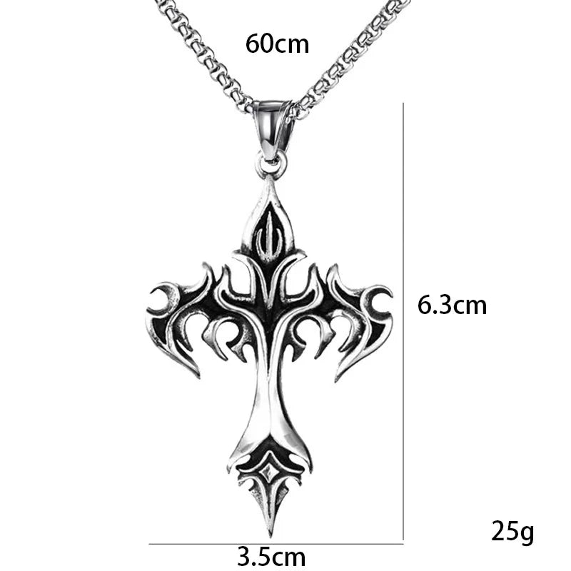 Cordão Prata Flame Cross
