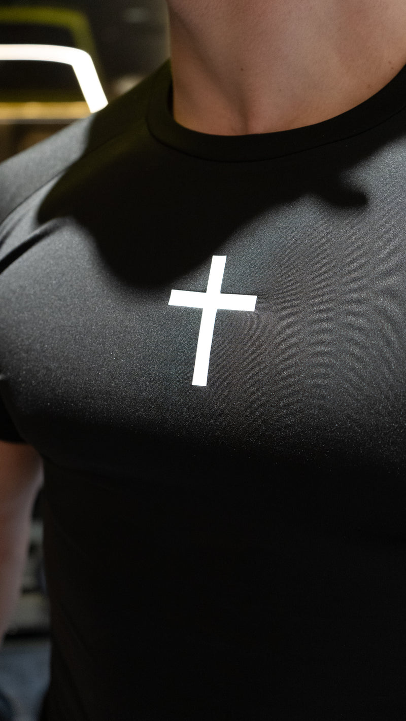 Camiseta de Compressão Preta Cristã - R4ZE