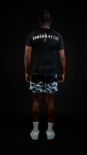 Camiseta de Compressão Preta - Isaiah 41:10