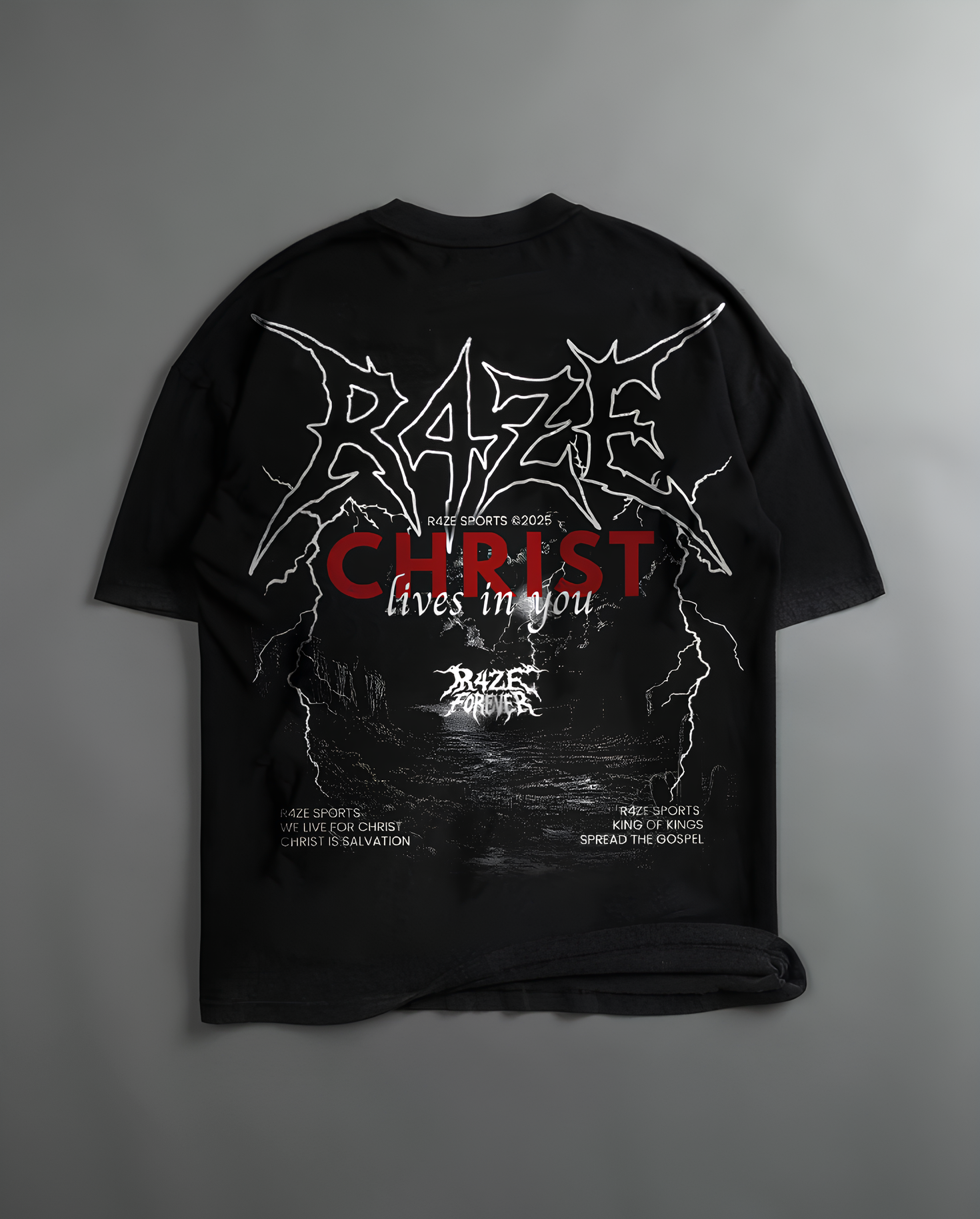 Camiseta Oversized Preta - RAYS OF GOD