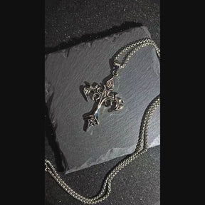 Cordão Prata Flame Cross